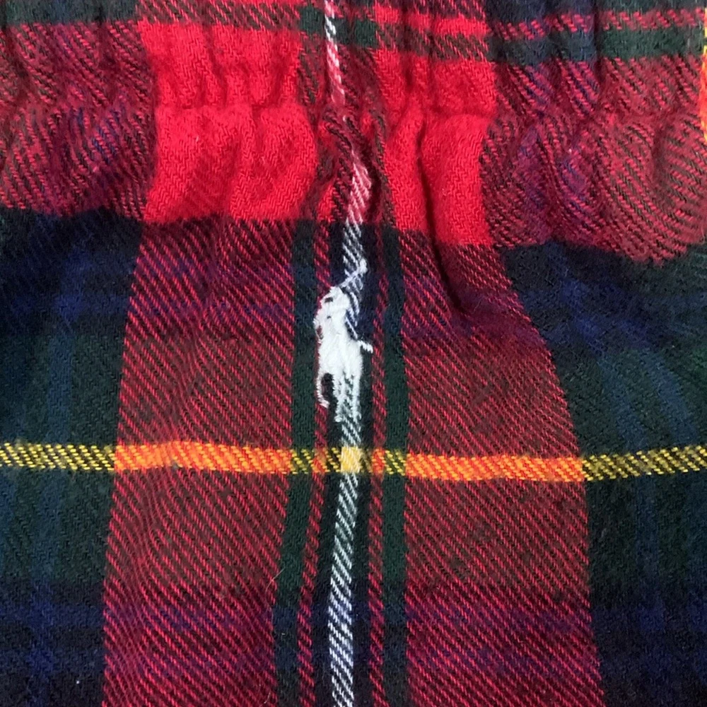 Polo Ralph Lauren Red Plaid‎ Flannel Pull-On Drawstring Waist PJ Bottoms XL Tall